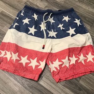 Tommy Hilfiger American Flag Swim Trunks; Large Men’s